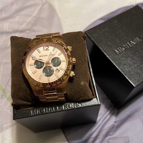 MICHAEL KORS LAYTON ROSE GOLD TONE,CHRONOGRAPH BRACELET WATCH MK8186 - Picture 2 of 3